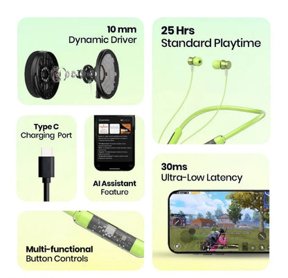 🎧🎵 Transparent Bluetooth Neckband 💚 | 72H Battery Life 🔋 |HD Voice | Deep Bass🔋✨