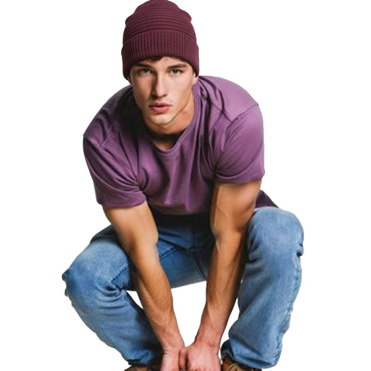 Mens Woolen Winter Cap Beanie Soft Warm Wool Blend Knitted Cap for Cold Weather