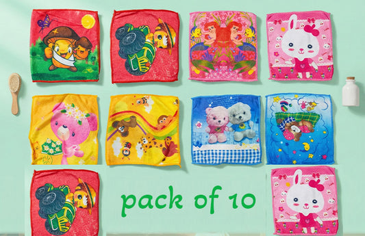 Soft Cotton Face Hankies for Kids – Pack of 10
