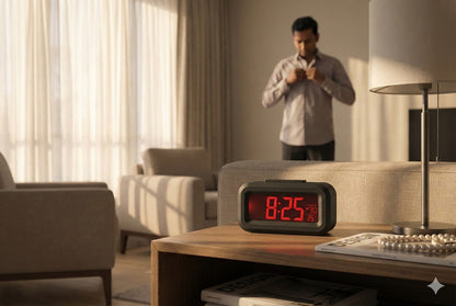 Digital Alarm Clock Battery Operated Only, 4pcs AA Batteries Keep Cordless Clock Running More Than 1 Year, 4" Red LED Jumbo Display, for Bedroom, Kids, Travel, Bedside, Shelf